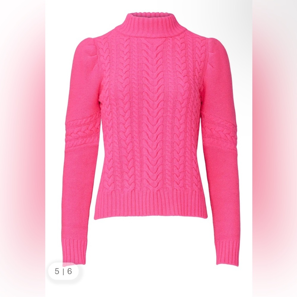Generation Love Isabella pink cable knit sweater Sz M $325 Retail EUC